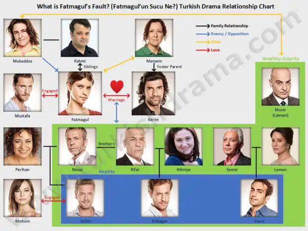 What is Fatmaguls Fault Turkish Drama Relationship Chart