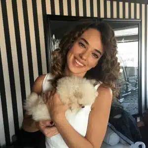 Seda Bakan and cute dog