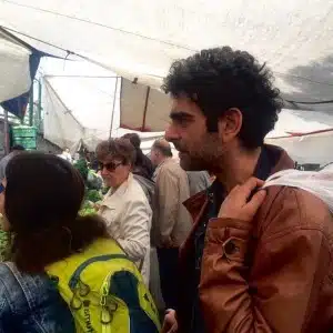 Mehmet Ali Nuroglu in bazaar with his spouse