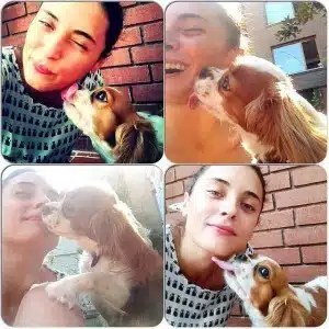 Aslihan Gurbuz and her dog kolaj