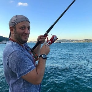 Serkan Keskin fishing in Istanbul Bosphorus
