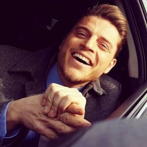Ali Burak Ceylan smile in car