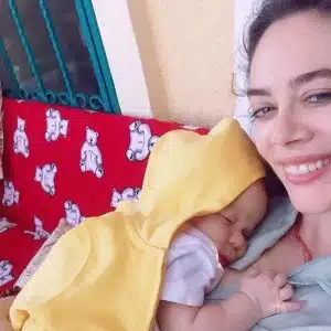 Demet Evgar and Baby