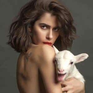 Nesrin Cavadzade with Sheep