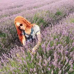 Sera Kutlubey in lavender garden