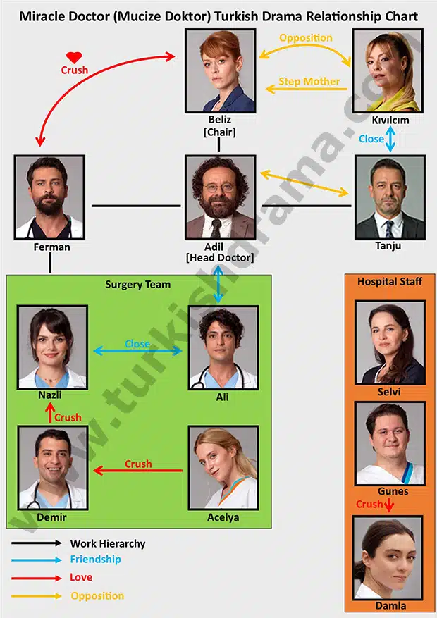 Miracle Doctor (Mucize Doktor) Turkish Drama Relationship Chart